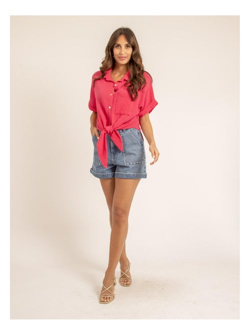 Camicia manches courtes gaze de coton ODETTE - Kiabi