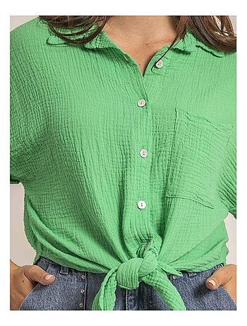 Camicia manches courtes gaze de coton ODETTE