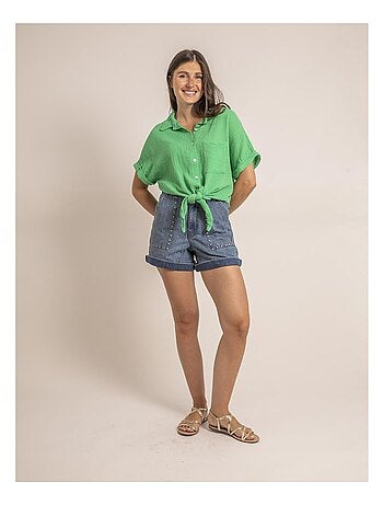 Camicia manches courtes gaze de coton ODETTE