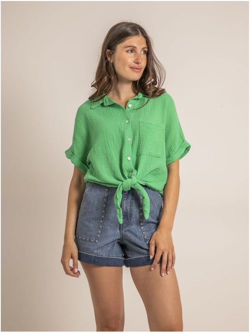 Camicia manches courtes gaze de coton ODETTE - Kiabi