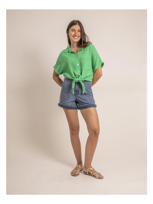 Camicia manches courtes gaze de coton ODETTE - Kiabi