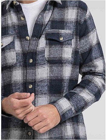 Camicia manches longues carreaux pur coton flanelle TELOROK