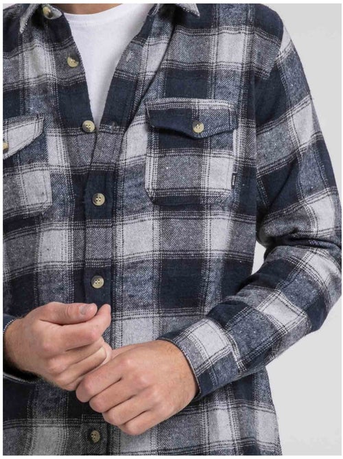 Camicia manches longues carreaux pur coton flanelle TELOROK - Kiabi