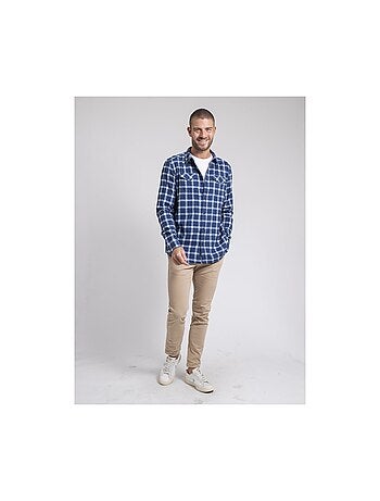 Camicia manches longues carreaux pur coton flanelle TOLFOX
