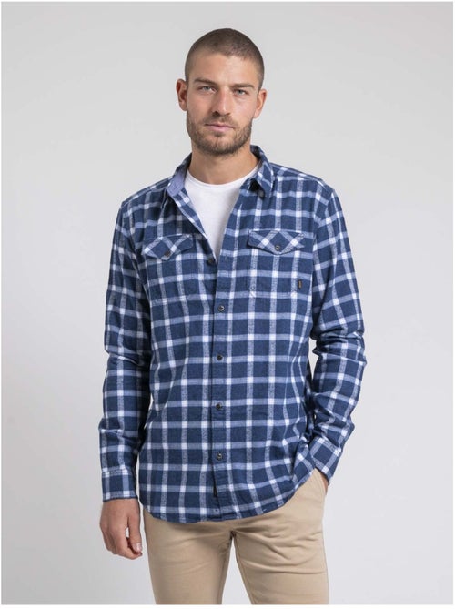 Camicia manches longues carreaux pur coton flanelle TOLFOX - Kiabi