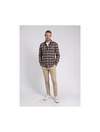 Camicia manches longues carreaux pur coton flanelle TOLTIVIO