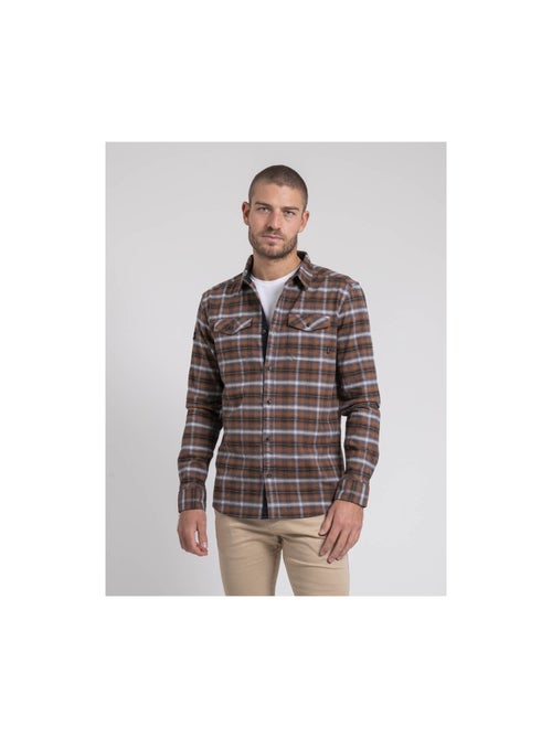 Camicia manches longues carreaux pur coton flanelle TOLTIVIO - Kiabi