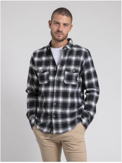 Camicia manches longues carreaux pur coton TARIPARC - Kiabi