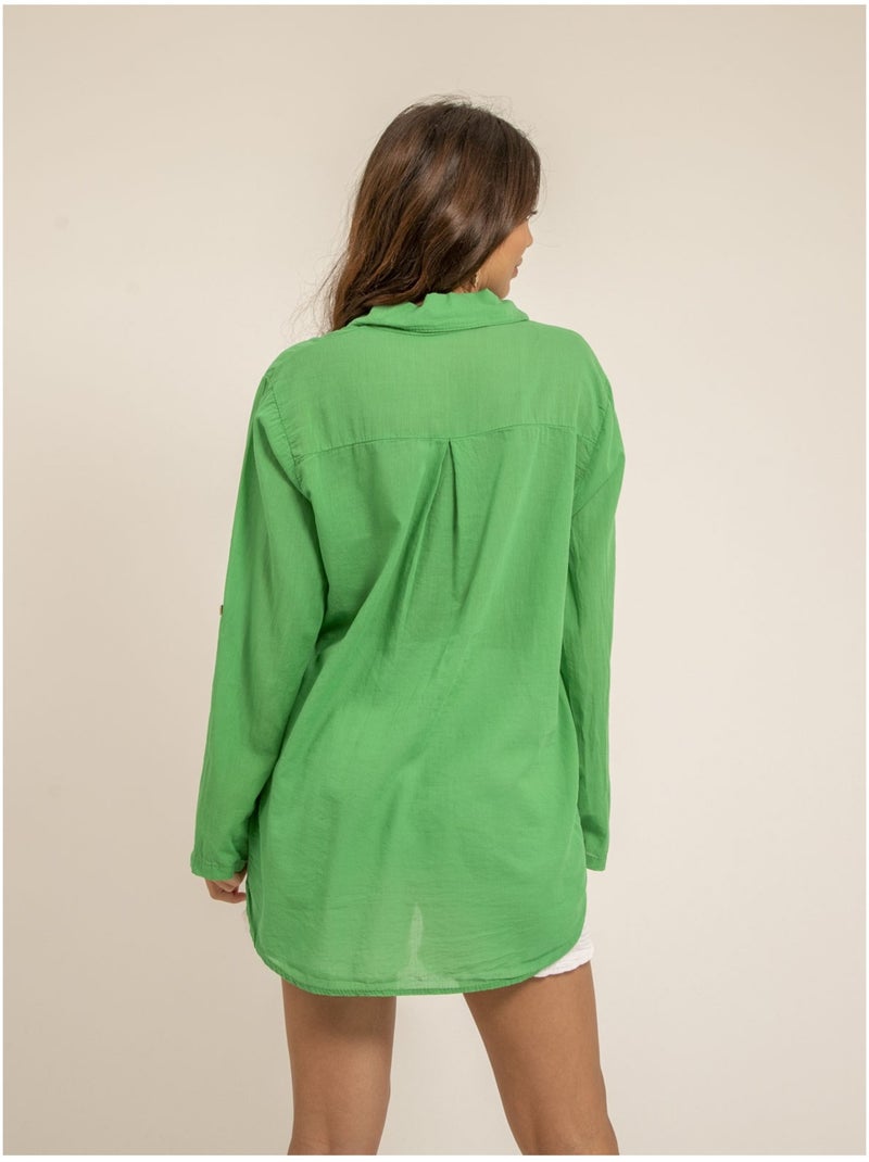 Camicia manches longues coton ORINE Verde - Kiabi