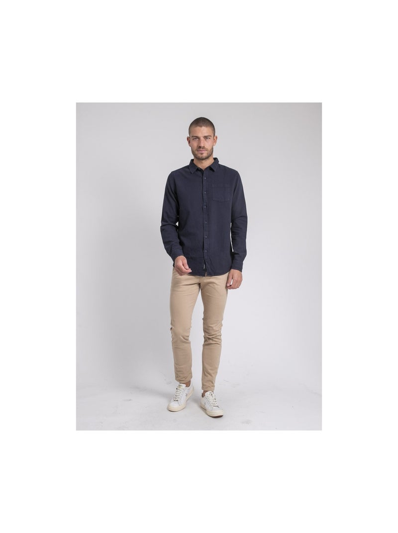 Camicia manches longues pur coton TAMORIS Blu marino - Kiabi