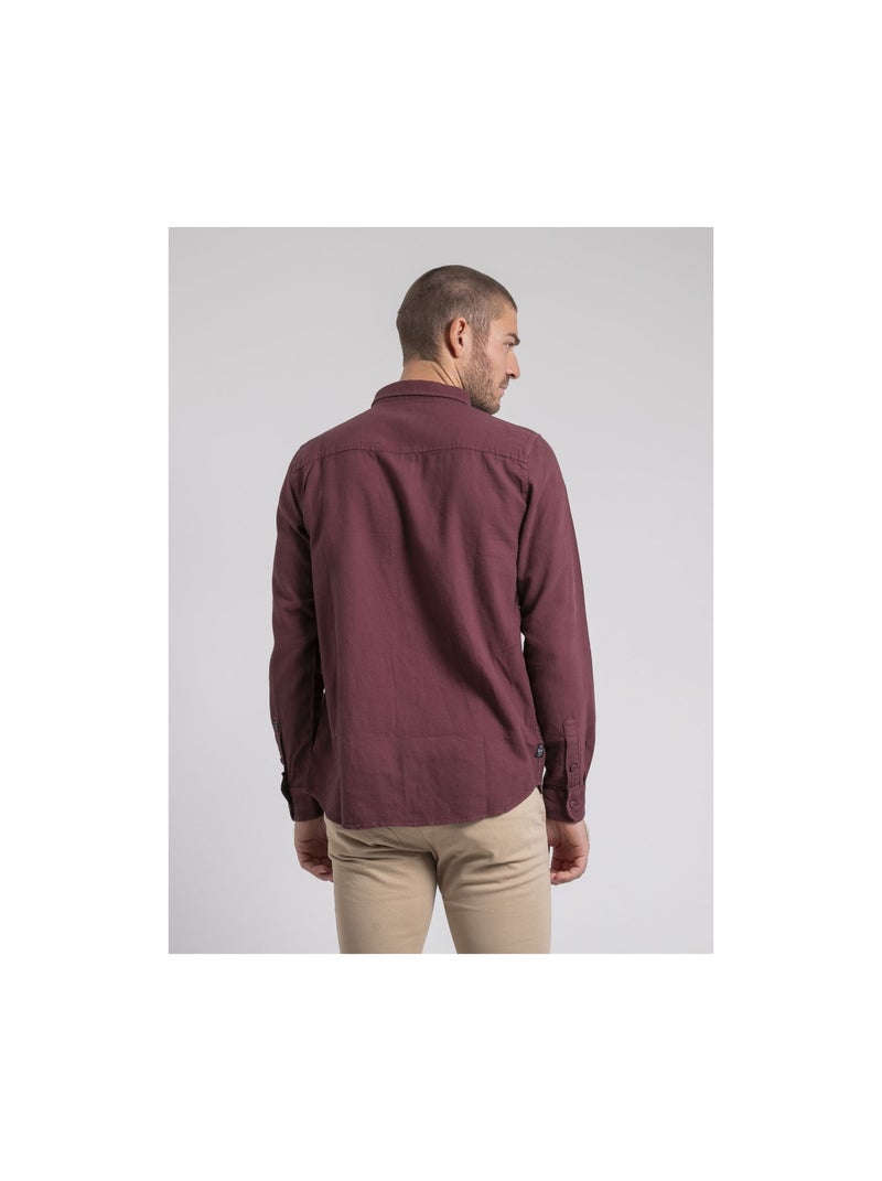 Camicia manches longues pur coton TAMORIS Bordeaux - Kiabi