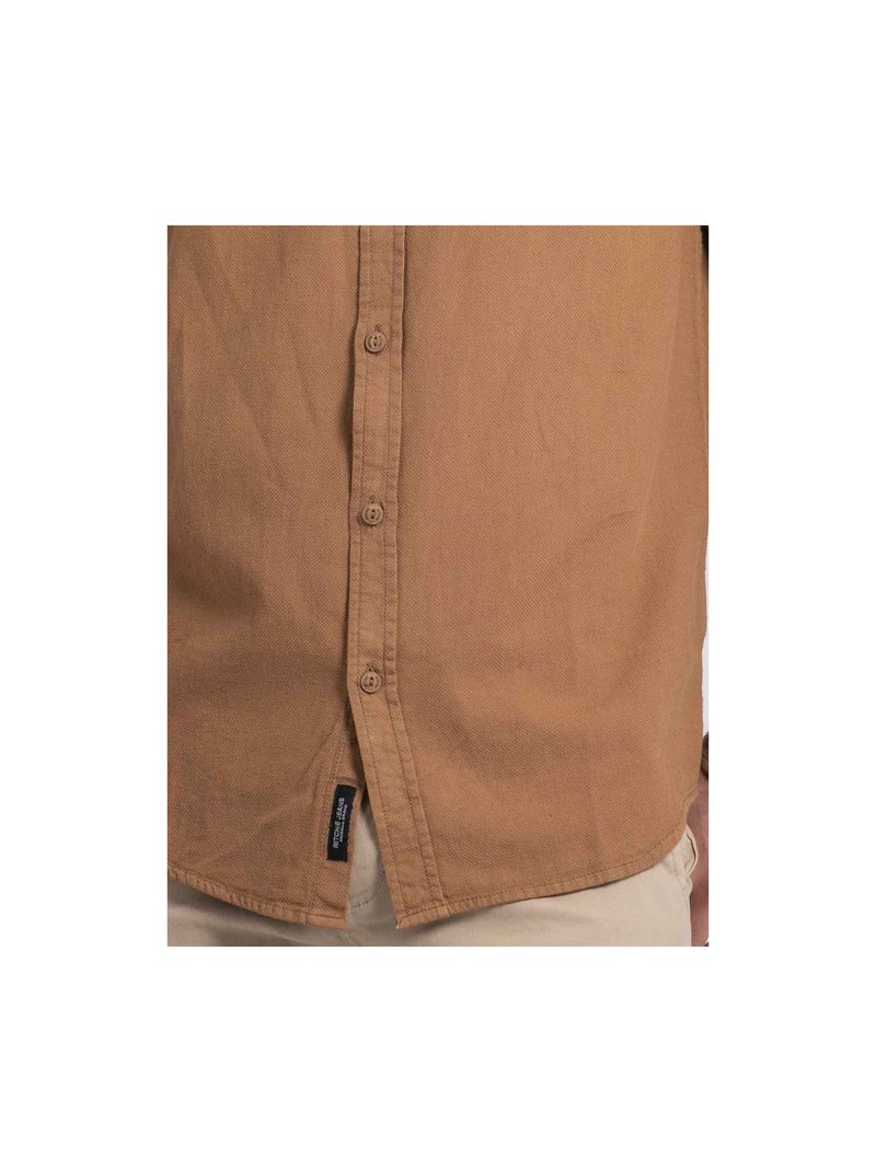 Camicia manches longues pur coton TAMORIS Marrone caramello - Kiabi