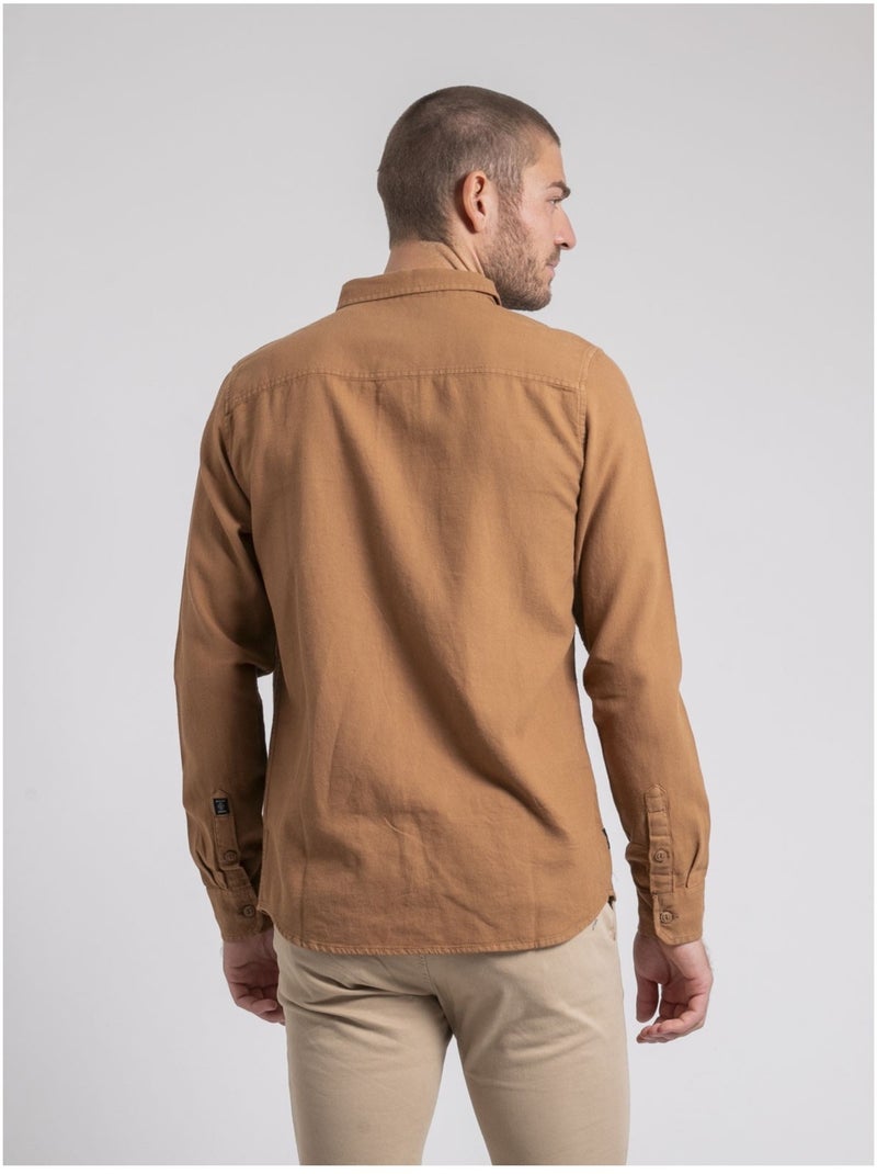 Camicia manches longues pur coton TAMORIS Marrone caramello - Kiabi