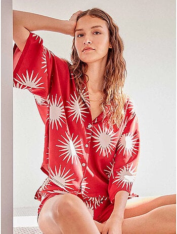 Camicia manica 3/4 stampa soli