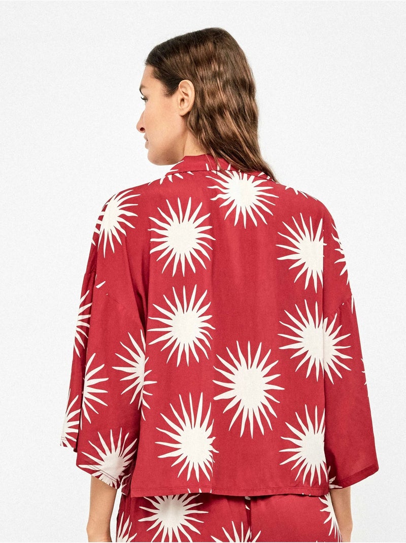 Camicia manica 3/4 stampa soli Multicolore - Kiabi