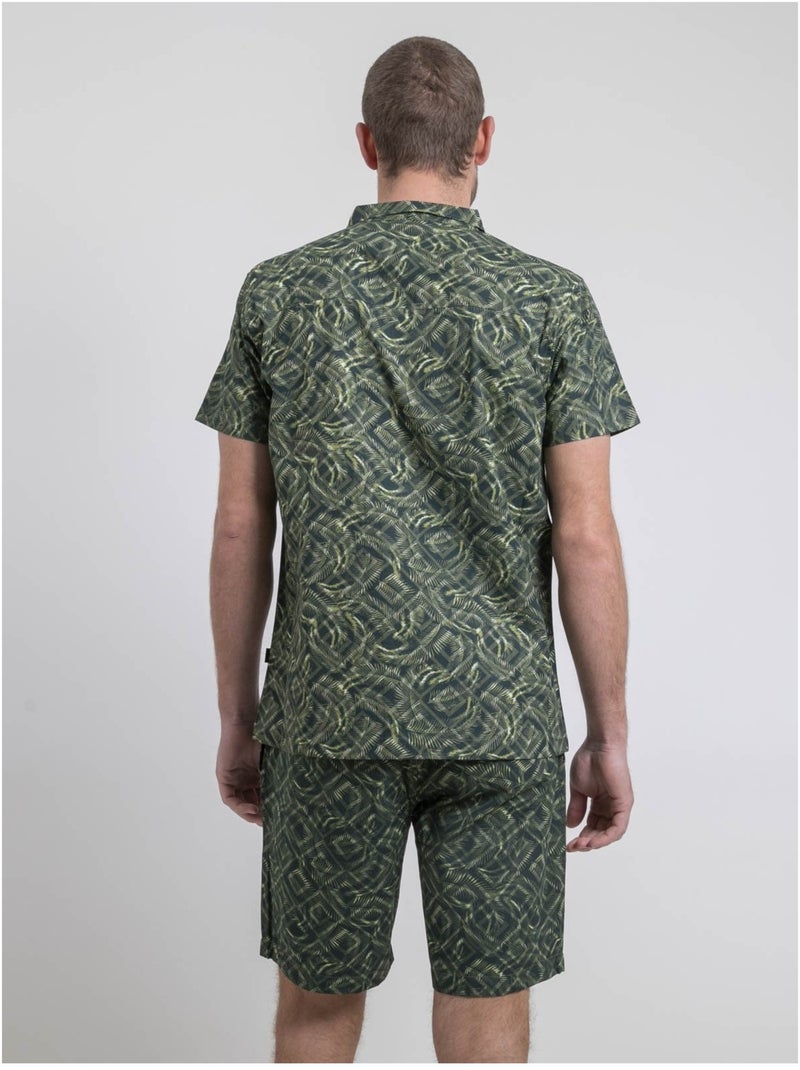 Camicia maniche corte a motivi DILTONIK Cachi - Kiabi