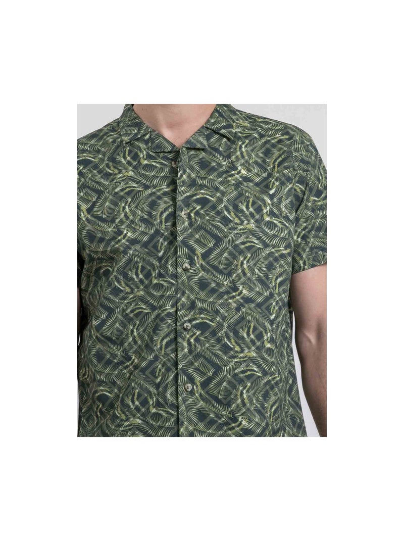 Camicia maniche corte a motivi DILTONIK Cachi - Kiabi
