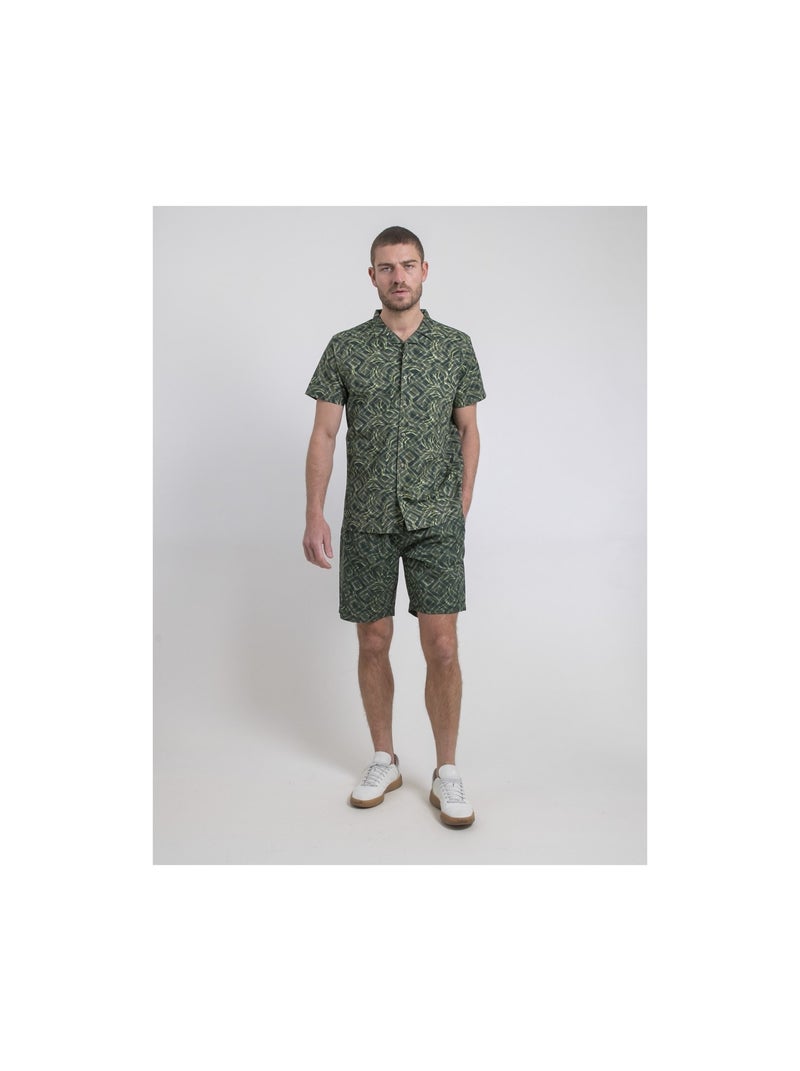 Camicia maniche corte a motivi DILTONIK Cachi - Kiabi