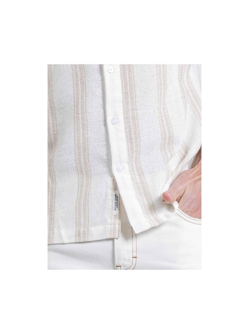 Camicia maniche corte a motivi DOULITTLE Beige - Kiabi