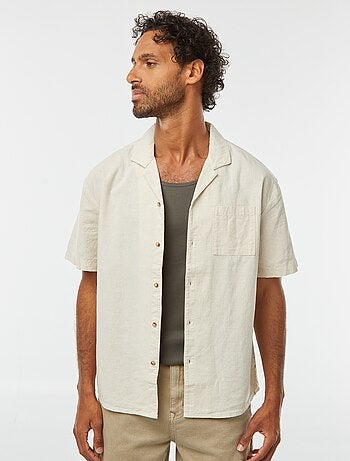 Camicia maniche corte con tasca sul petto
