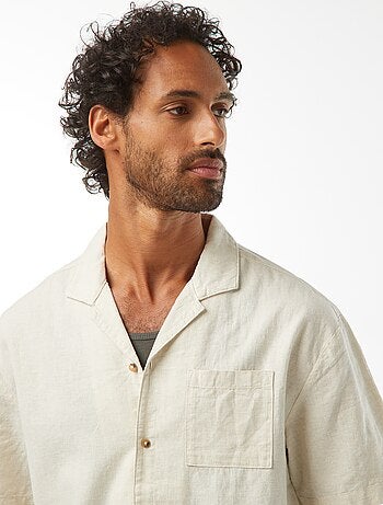 Camicia maniche corte con tasca sul petto
