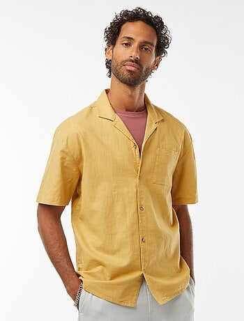 Camicia maniche corte con tasca sul petto