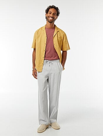 Camicia maniche corte con tasca sul petto