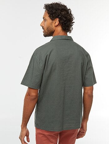 Camicia maniche corte con tasca sul petto