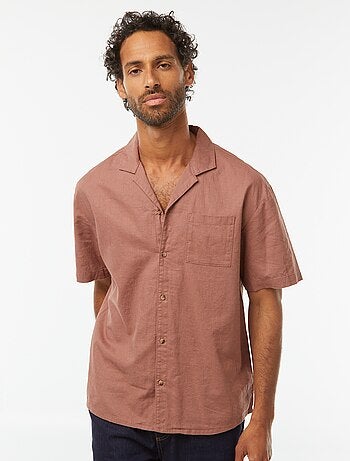 Camicia maniche corte con tasca sul petto