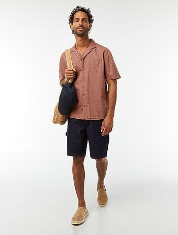 Camicia maniche corte con tasca sul petto