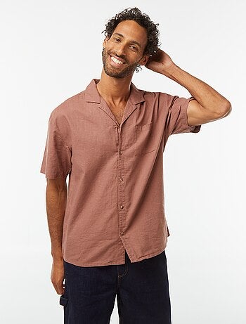 Camicia maniche corte con tasca sul petto