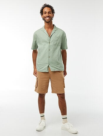 Camicia maniche corte con tasca sul petto