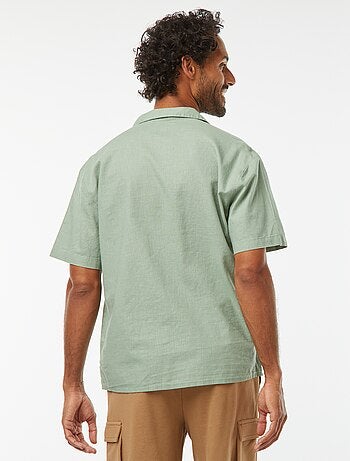 Camicia maniche corte con tasca sul petto