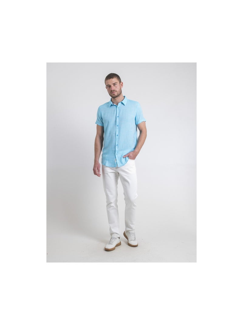 Camicia maniche corte DAPERMI Turchese - Kiabi