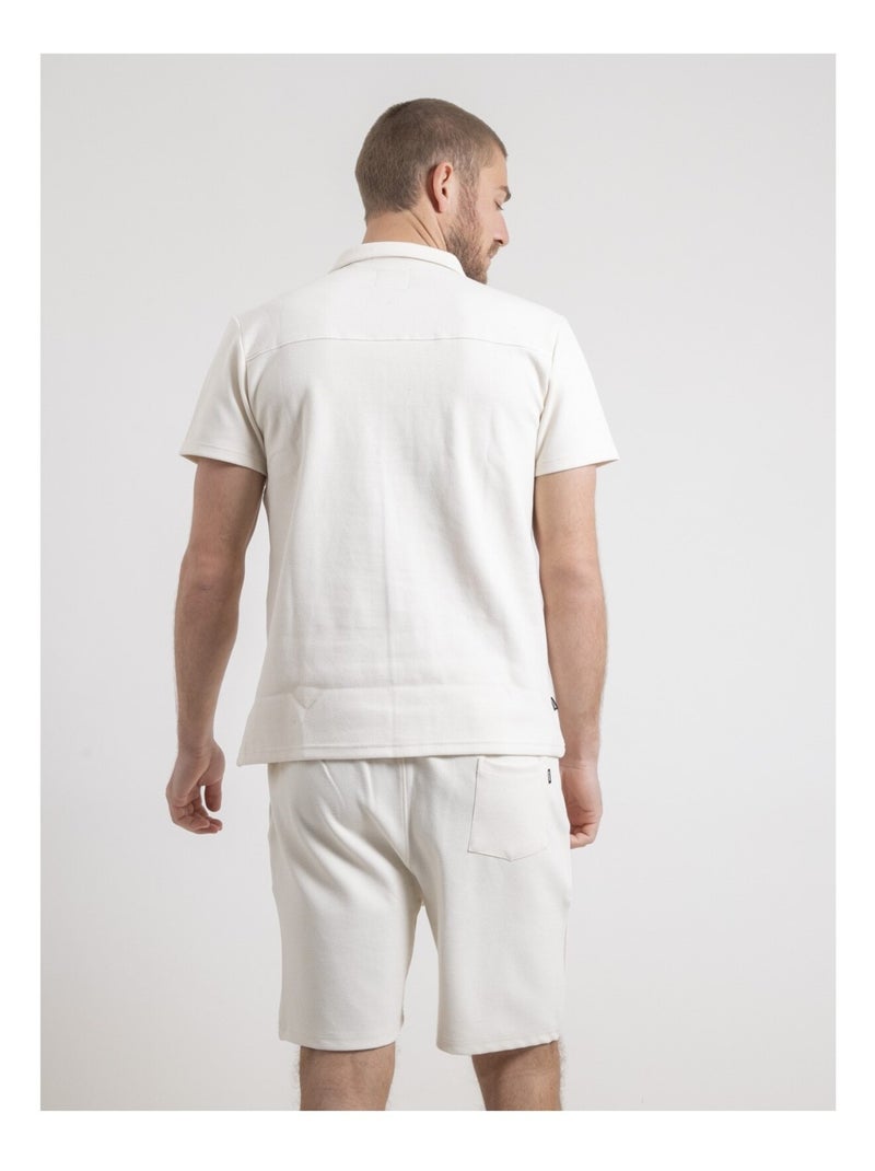 Camicia maniche corte in maglia di cotone DATACUBA Beige - Kiabi