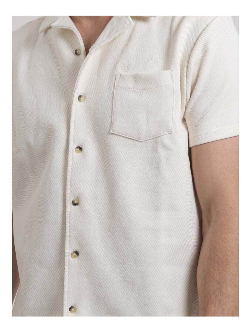 Camicia maniche corte in maglia di cotone DATACUBA Beige - Kiabi