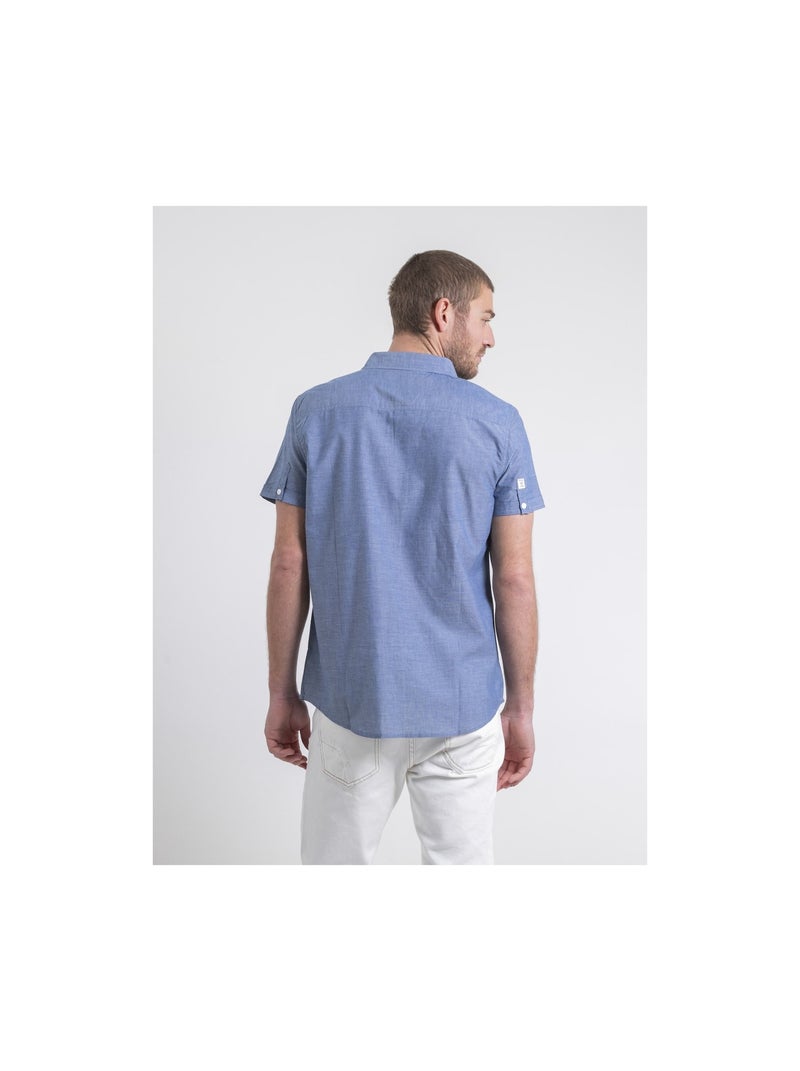 Camicia maniche corte puro cotone a motivi DAKARY Blu marino - Kiabi