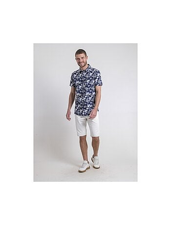 Camicia maniche corte puro cotone a motivi DURUDOLF