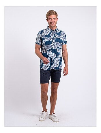 Camicia maniche corte puro cotone con stampa DETAT