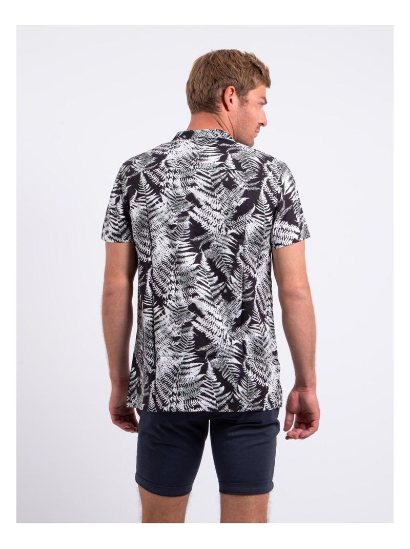 Camicia maniche corte puro cotone con stampa DIRAMIRO Nero - Kiabi