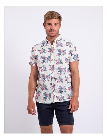 Camicia maniche corte puro cotone con stampa DORIDA