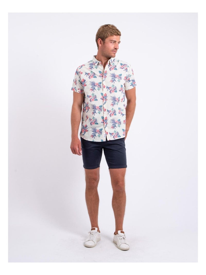 Camicia maniche corte puro cotone con stampa DORIDA Bianco - Kiabi