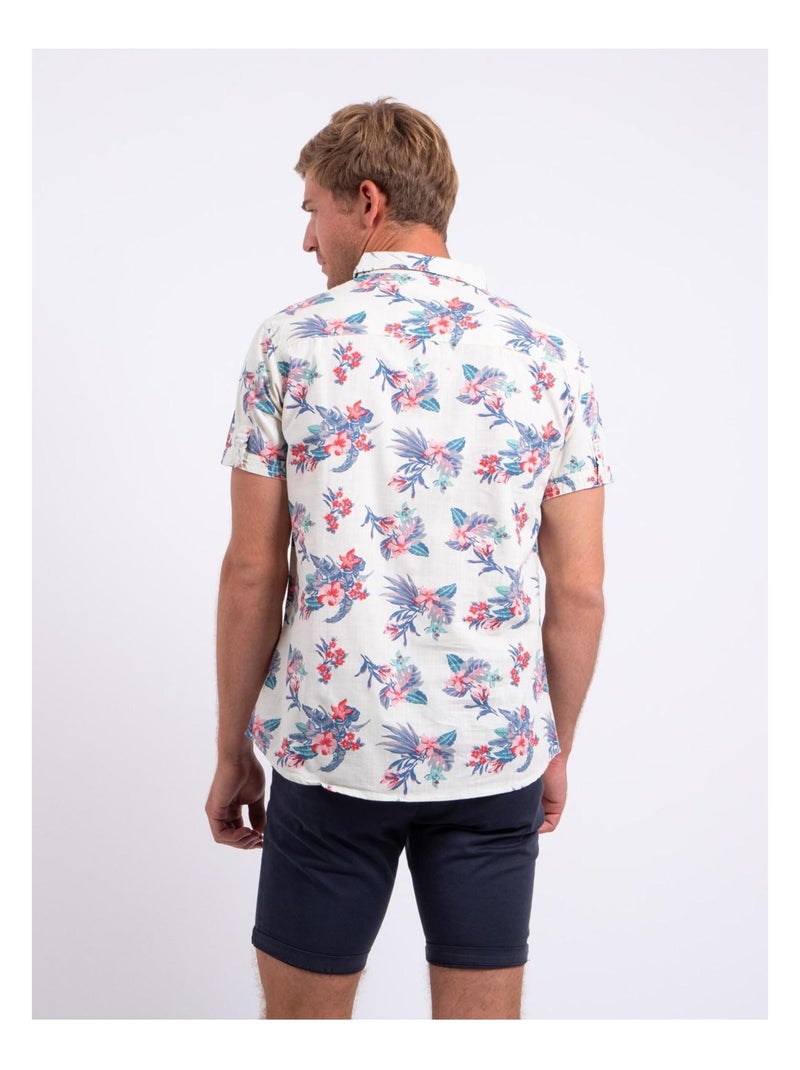 Camicia maniche corte puro cotone con stampa DORIDA Bianco - Kiabi