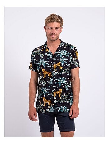 Camicia maniche corte puro cotone con stampa DOUBAKAR