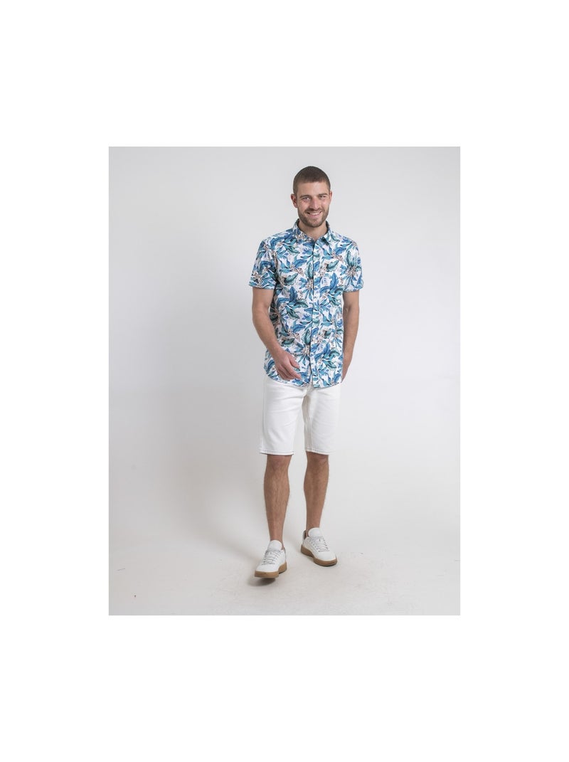 Camicia maniche corte puro cotone DIRIDIC Bianco - Kiabi