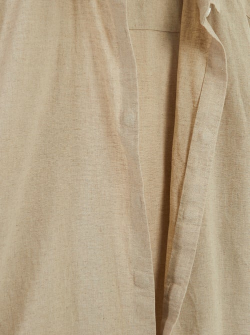 Camicia maniche corte tinta unita in misto lino - So Easy - Kiabi