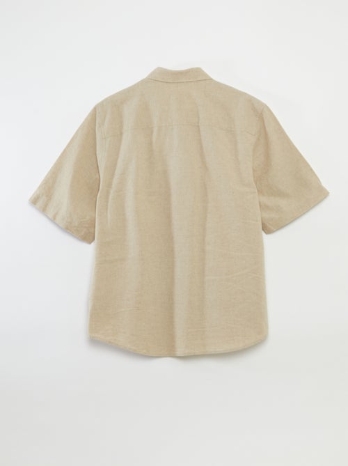 Camicia maniche corte tinta unita in misto lino - So Easy - Kiabi