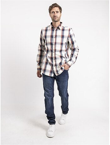 Camicia maniche lunghe a quadri puro cotone TOBILET