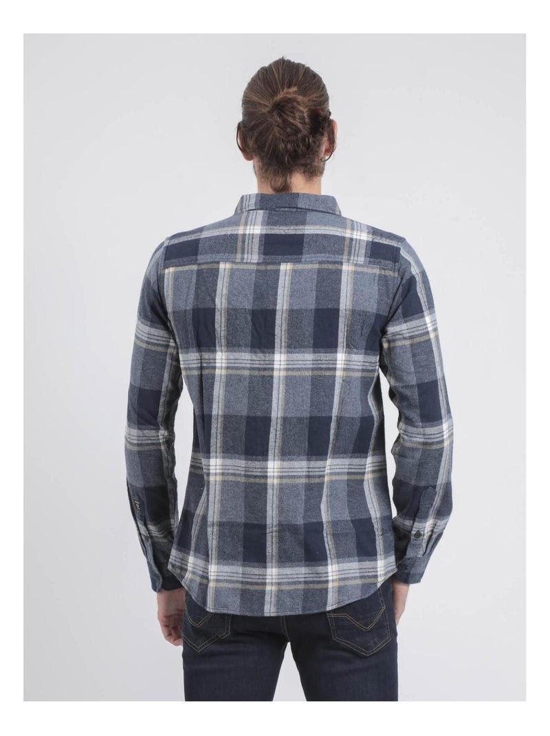 Camicia maniche lunghe a quadri TACULA Blu marino - Kiabi