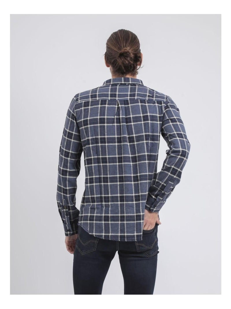 Camicia maniche lunghe a quadri TADULOR Blu marino - Kiabi